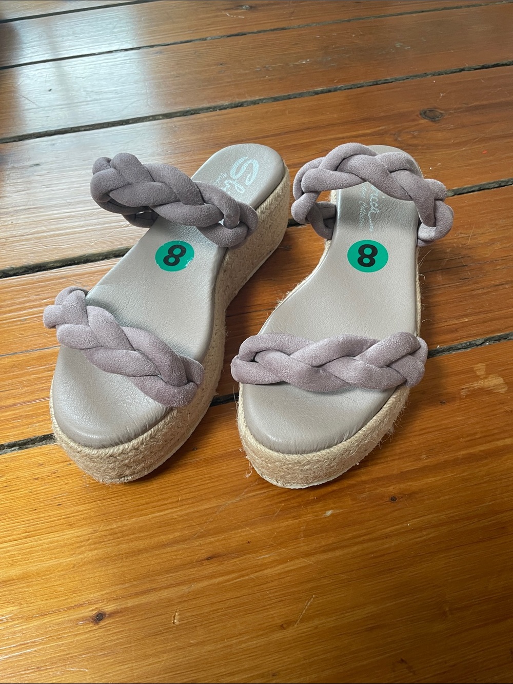 Sbicca Braided Espadrille Platform Slides in Mauve